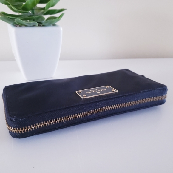 Kate Spade Wilson Road Neda Black Nylon Zip Around Wallet - Picture 8 of 10